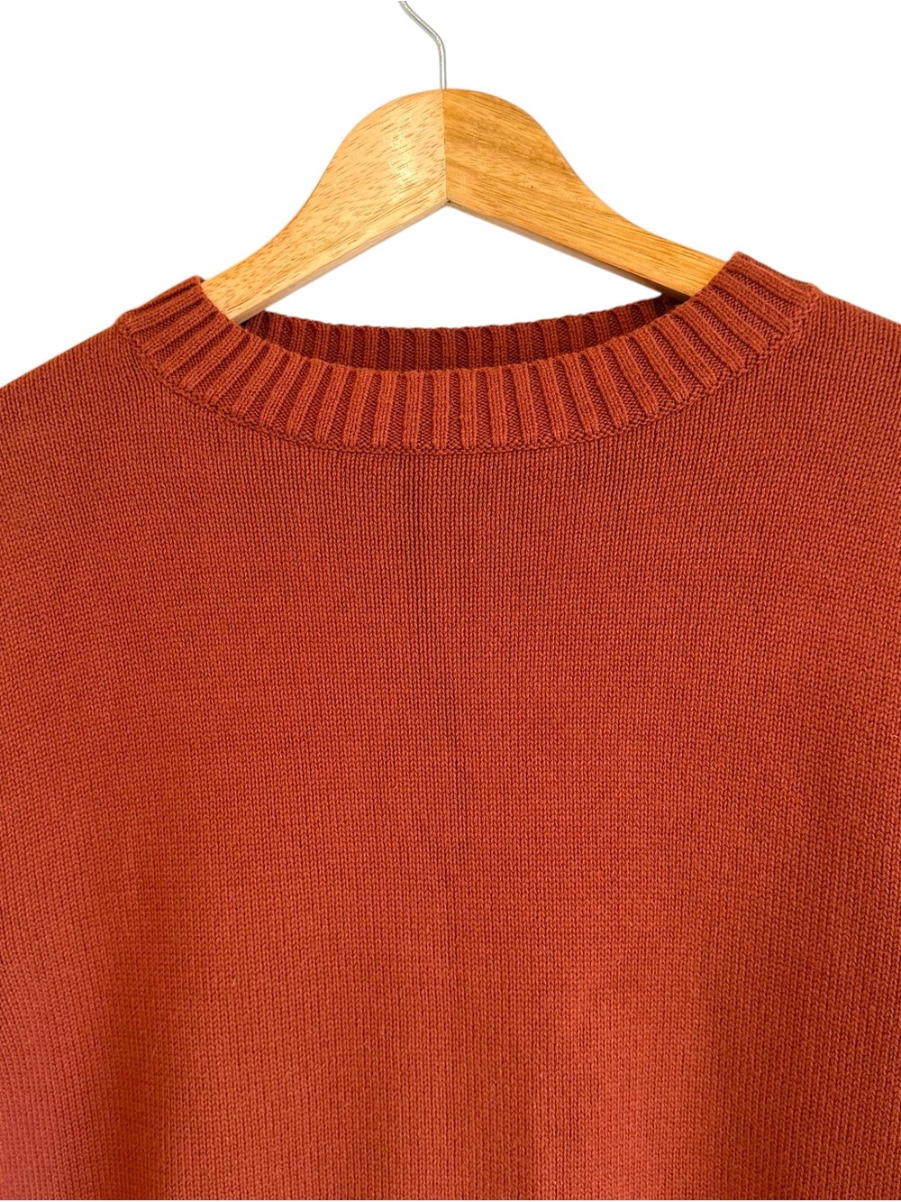 Emma Knudsen Rust Brown Crewneck Knit Cotton Sweater - Size XS - Picture 2 of 5